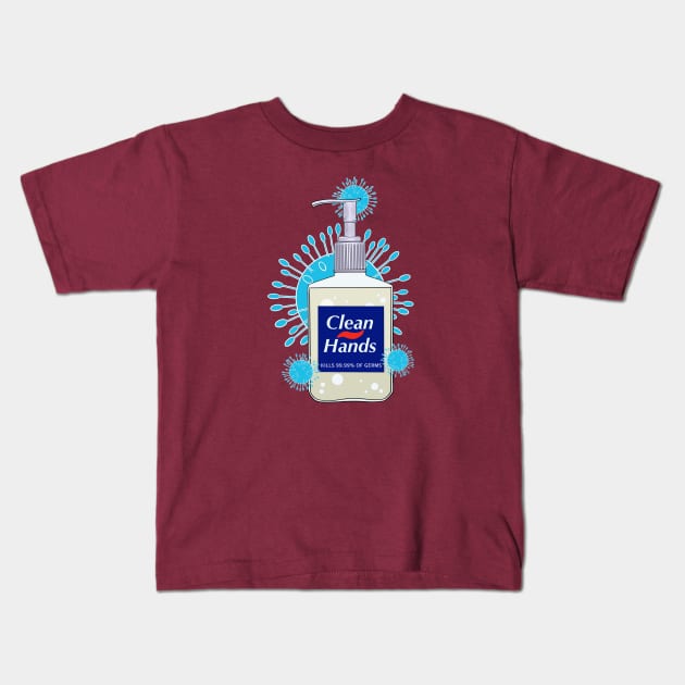 Clean Hands Kids T-Shirt by pencilnekarts